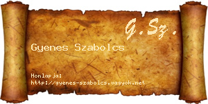 Gyenes Szabolcs névjegykártya